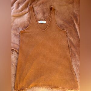 Free People Beach Brown Tank Top Sleeveless Basic